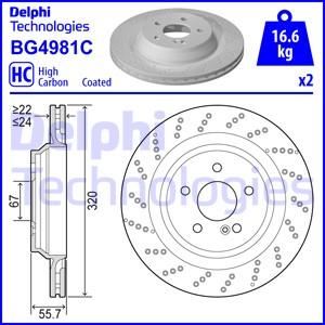 Delphi BG4981C - Bromsskiva xdelar.se