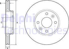 Delphi BG4459C - Bromsskiva xdelar.se