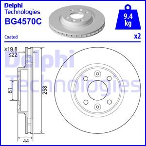 Delphi BG4570C - Bromsskiva xdelar.se