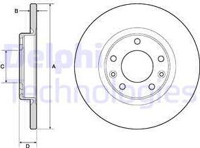 Delphi BG4661C - Bromsskiva xdelar.se