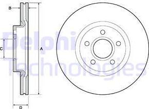 Delphi BG4676C - Bromsskiva xdelar.se