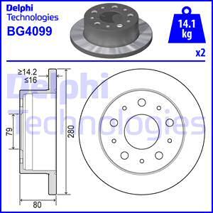 Delphi BG4099 - Bromsskiva xdelar.se