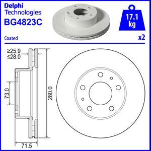 Delphi BG4823C - Bromsskiva xdelar.se