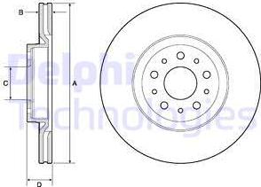 Delphi BG4797C - Bromsskiva xdelar.se