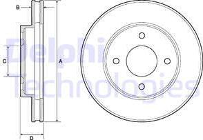 Delphi BG4742C - Bromsskiva xdelar.se