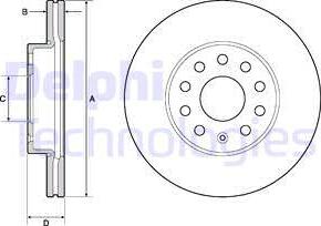 Delphi BG4701C - Bromsskiva xdelar.se