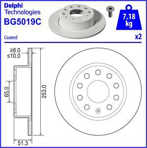 Delphi BG5019C - Bromsskiva xdelar.se