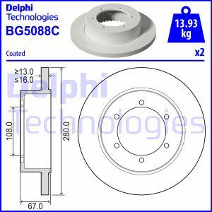 Delphi BG5088C - Bromsskiva xdelar.se