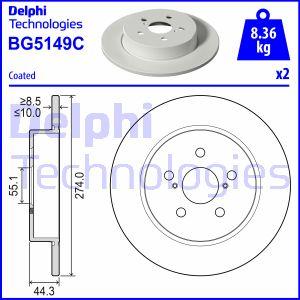 Delphi BG5149C - Bromsskiva xdelar.se