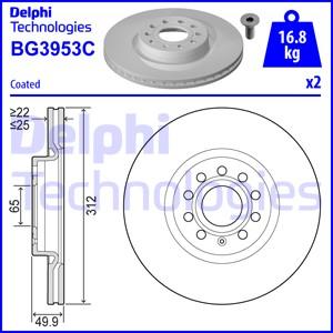 Delphi BG3953C - Bromsskiva xdelar.se