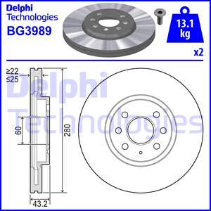 Delphi BG3989 - Bromsskiva xdelar.se