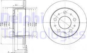 Delphi BG3923 - Bromsskiva xdelar.se