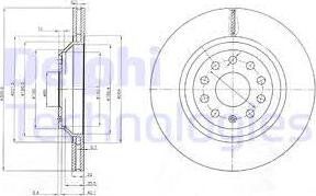 Delphi BG3975 - Bromsskiva xdelar.se