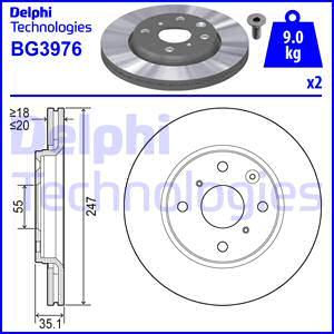 Delphi BG3976 - Bromsskiva xdelar.se