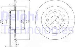 Delphi BG3556 - Bromsskiva xdelar.se