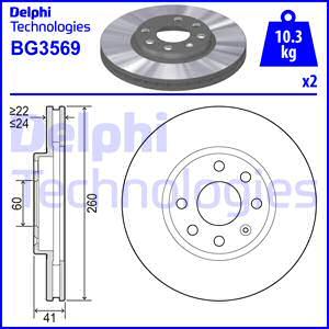 Delphi BG3569 - Bromsskiva xdelar.se