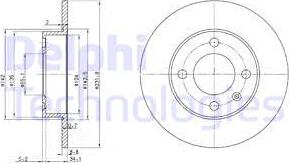 Delphi BG3505 - Bromsskiva xdelar.se