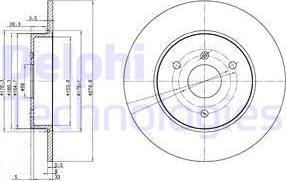 Delphi BG3526 - Bromsskiva xdelar.se