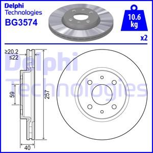 Delphi BG3574 - Bromsskiva xdelar.se