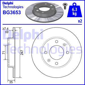 Delphi BG3653 - Bromsskiva xdelar.se