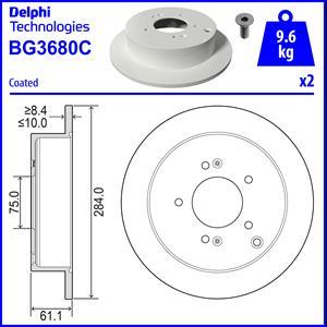 Delphi BG3680C - Bromsskiva xdelar.se