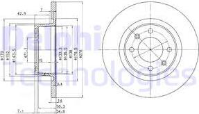 Delphi BG3621 - Bromsskiva xdelar.se