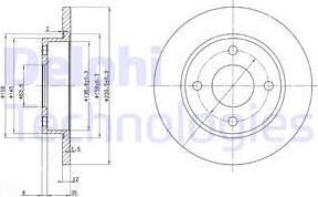 Delphi BG3055 - Bromsskiva xdelar.se