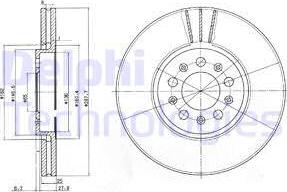 Delphi BG3035-C - Bromsskiva xdelar.se