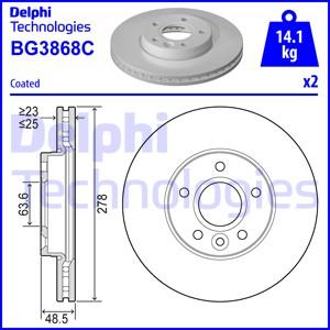 Delphi BG3868-C - Bromsskiva xdelar.se