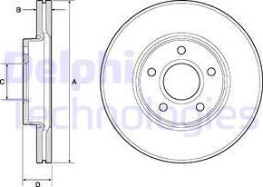 Delphi BG3868-C - Bromsskiva xdelar.se