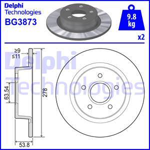 Delphi BG3873 - Bromsskiva xdelar.se