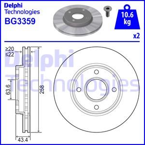 Delphi BG3359 - Bromsskiva xdelar.se