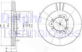 Delphi BG3378 - Bromsskiva xdelar.se