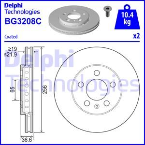 Delphi BG3208-C - Bromsskiva xdelar.se