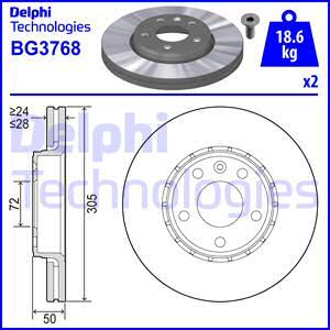 Delphi BG3768 - Bromsskiva xdelar.se