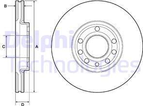 Delphi BG3713C - Bromsskiva xdelar.se