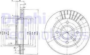 Delphi BG2440 - Bromsskiva xdelar.se