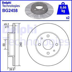 Delphi BG2458 - Bromsskiva xdelar.se