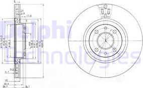 Delphi BG2407 - Bromsskiva xdelar.se