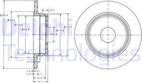 Delphi BG2510 - Bromsskiva xdelar.se