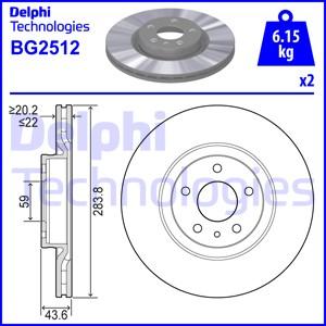 Delphi BG2512 - Bromsskiva xdelar.se