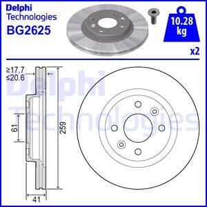 Delphi BG2625 - Bromsskiva xdelar.se