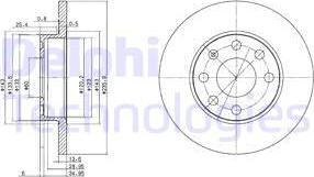 Delphi BG2148 - Bromsskiva xdelar.se