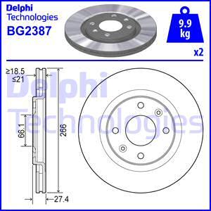 Delphi BG2387 - Bromsskiva xdelar.se