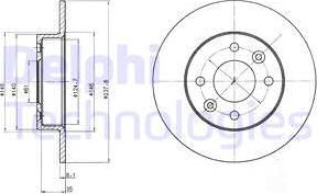 Delphi BG2258 - Bromsskiva xdelar.se