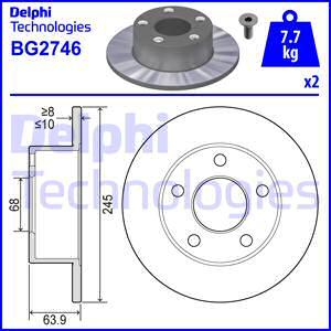 Delphi BG2746 - Bromsskiva xdelar.se