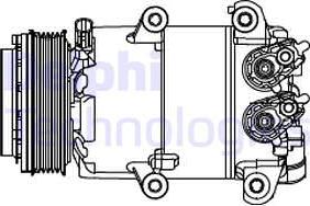 Delphi CS20466 - Kompressor, klimatanläggning xdelar.se