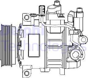 Delphi CS20474 - Kompressor, klimatanläggning xdelar.se