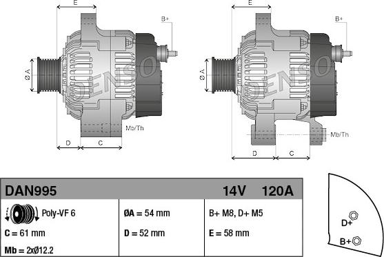 Denso DAN995 - Generator xdelar.se