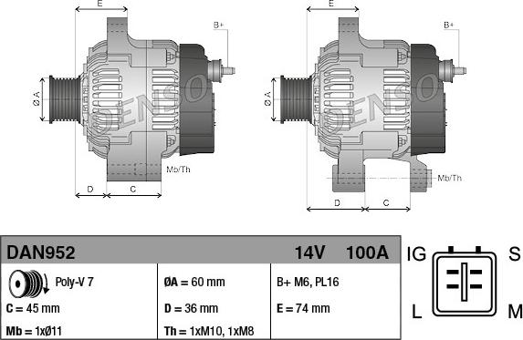 Denso DAN952 - Generator xdelar.se